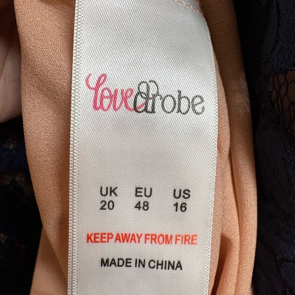 FLASH SALE Lovedrobe Blue Lace Overlay Dress with Floral Embroidery Size 20 EUC - Picture 10 of 11